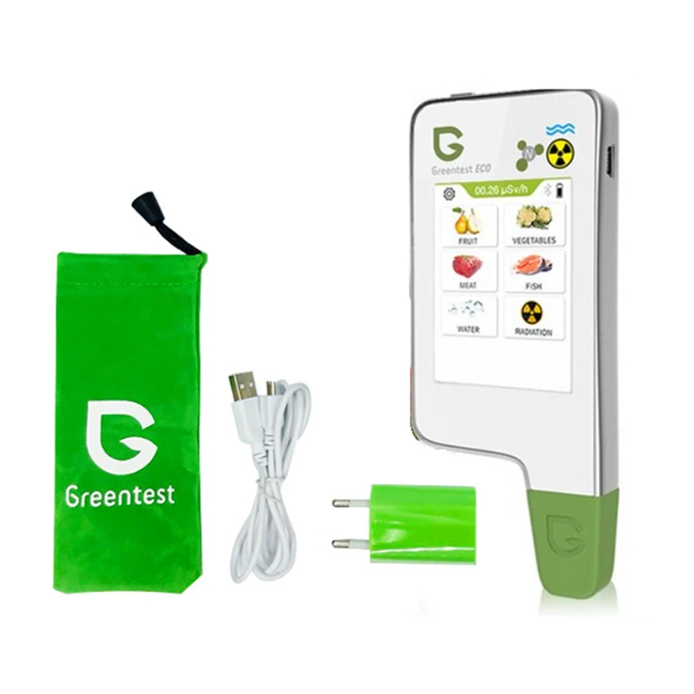 Greentest-probador de nitrato ECO6, Detector de seguridad alimentaria, portátil, detección de nitrato de vegetales, peces, agua y radiación, enchufe europeo