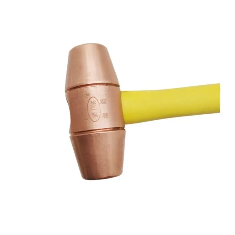 Solid Round Drum Hammer Plastic Handle Cylindrical Handhammer 0.5-4p Double sided Pure Copper Hammer Installation Hammer