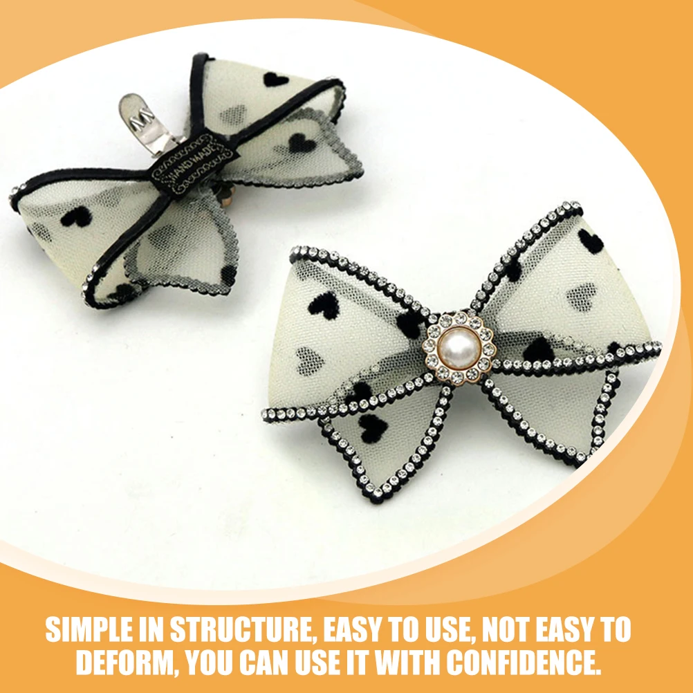 

4pcs Shoe Buckle Bow Decoration Detachable Gauze Metal Rhinestone Charms for Women Elegant Fashionable Accessory Pumps Heels