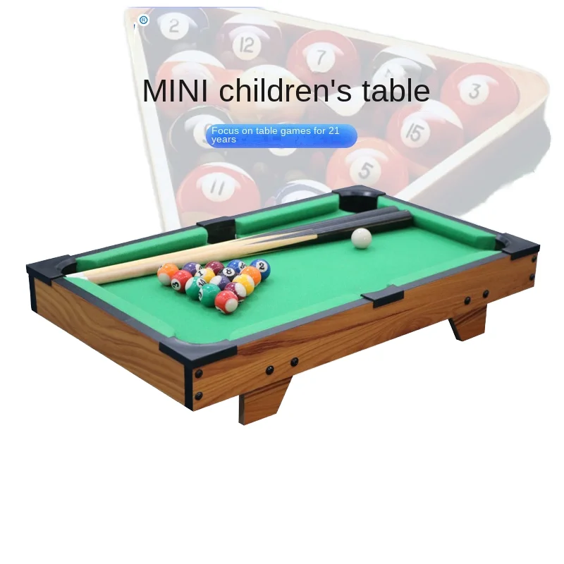 

Factory Wholesale Children's Desktop Game Toy Indoor Mini Pool Table Puzzle Home Commercial Use with MDF Cushion Leather Pocket