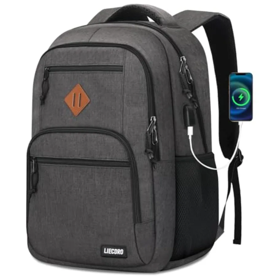 Black Backpacks for Men Backpack for School School Backpack for Boys Teens 17.3 inch Laptop Back Pack with USB Charging Port Co