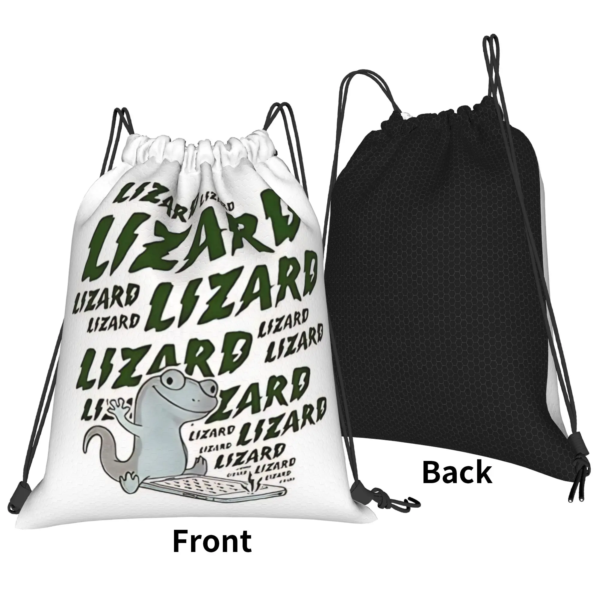 Lizard Lizard Meme Portable Travel Riding Gym Drawstring Storage Sporty Backpacks