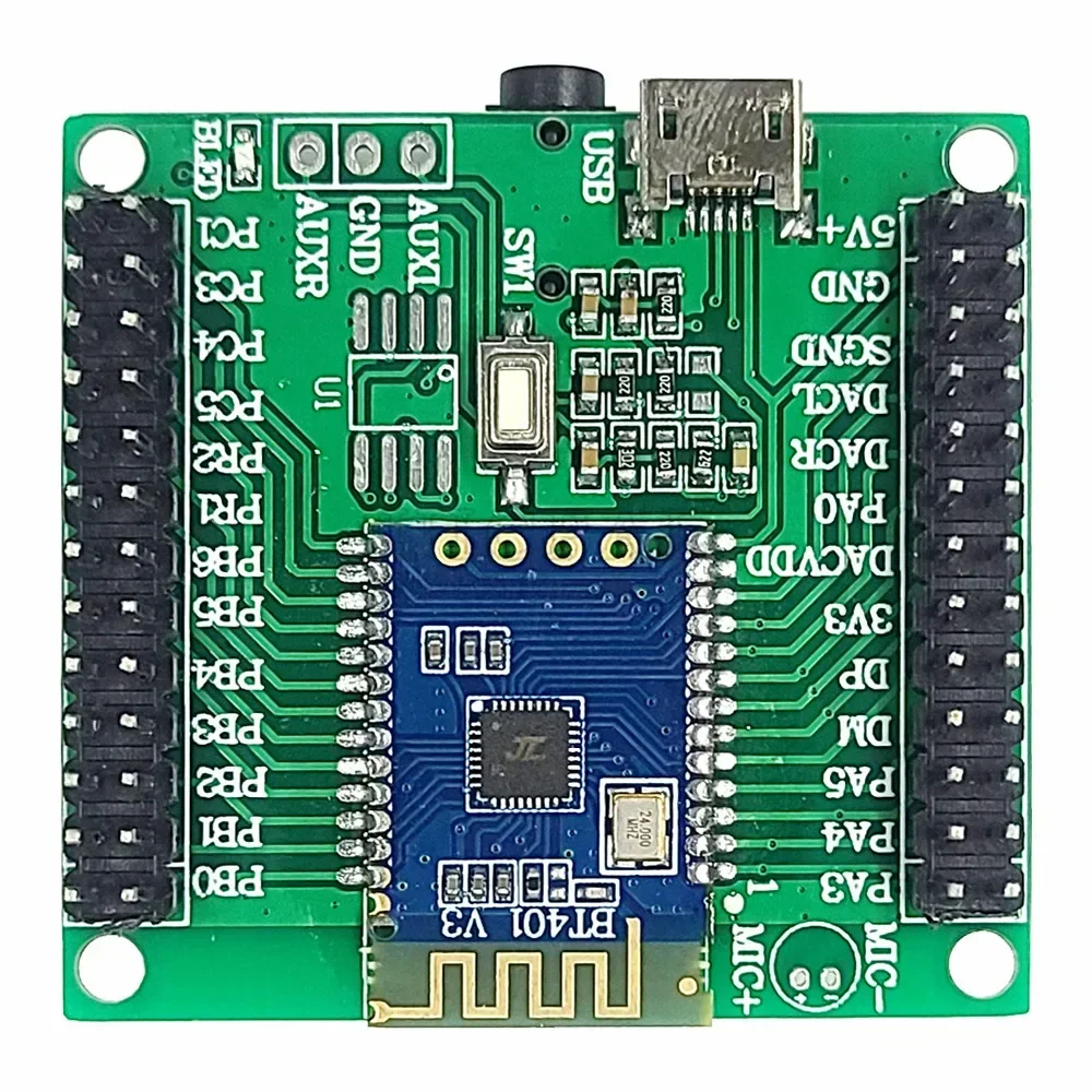 BT401 Bluetooth Module Serial Port to I2C Output IIS DAC for BLE MP3 AT Audio Bluetooth Audio Modules Support Voice Broadcast