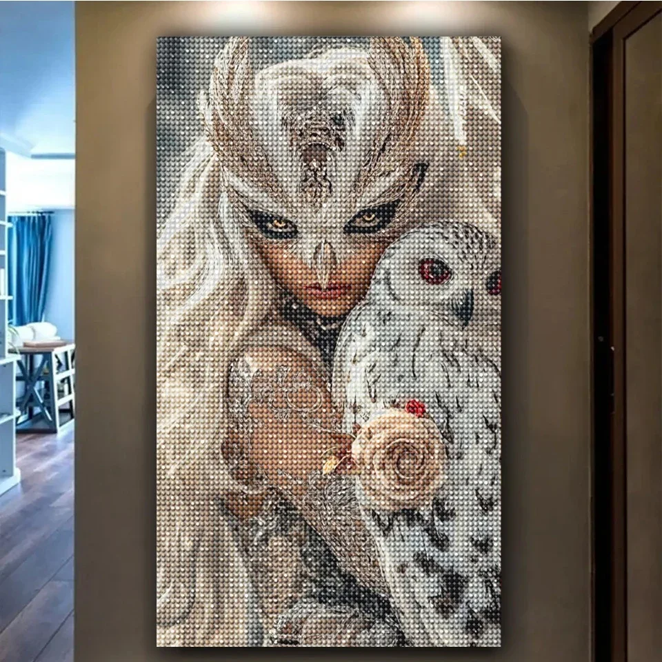 Diy Diamond Painting Eagle Queen And Owl Elk Wolf Horse Jewelry Cross Stitch Full Square Round Diamond Art Mosaic Portrait view 2