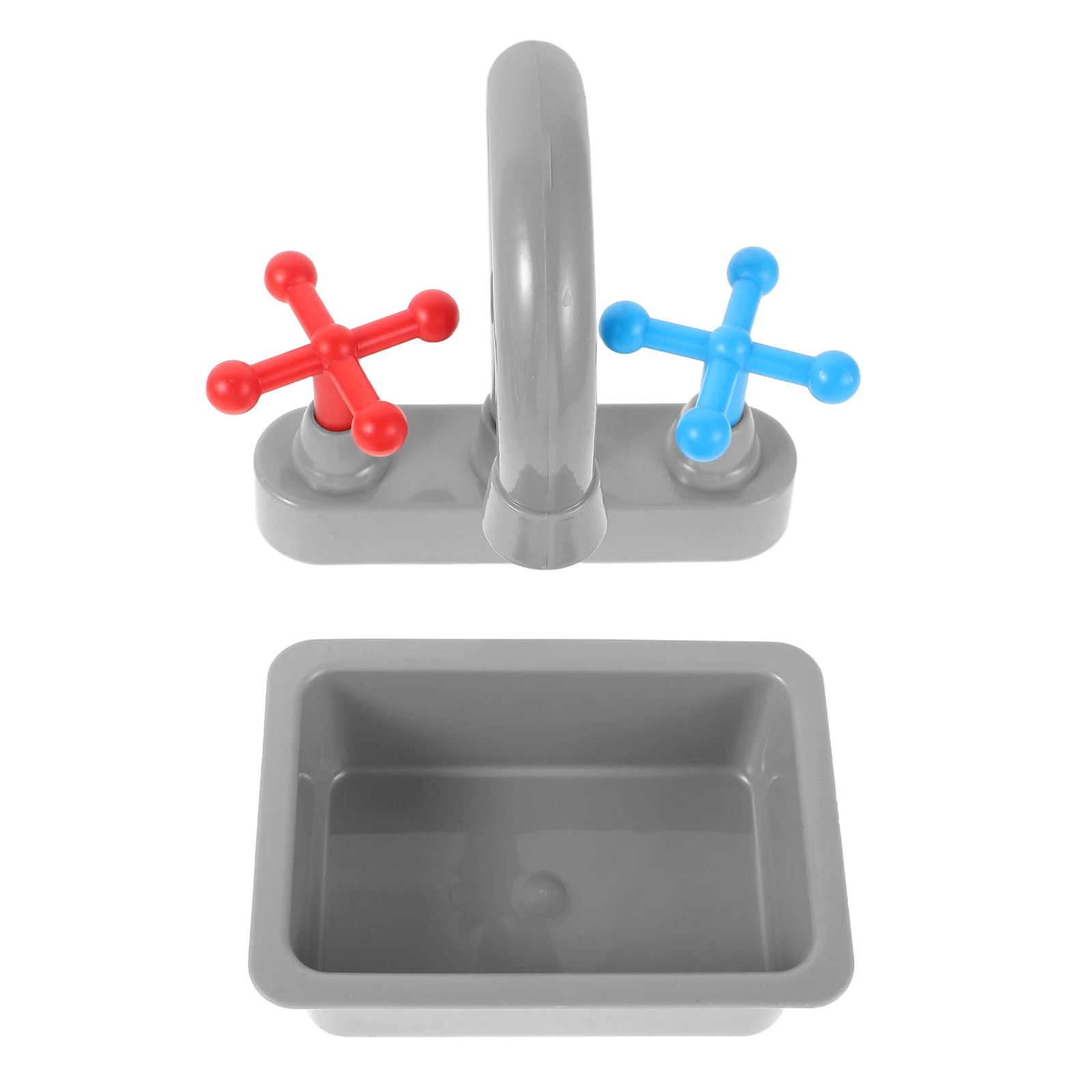 1Set Keukenkraan Wastafel Realistische Wassen Unit Rollenspel Accessoire Compact Kids Fantasiespel Gootsteen Wastafel Speelgoed Aanrecht