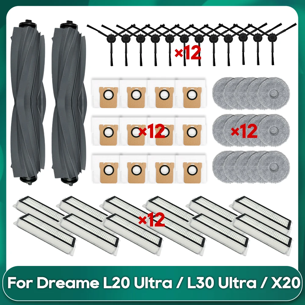 Compatible For Dreame L20 Ultra/ L30 Ultra Kit Part Spare Part Accessories Dust Bag Sack Mop Cloth Pad Wipe Brush Filter