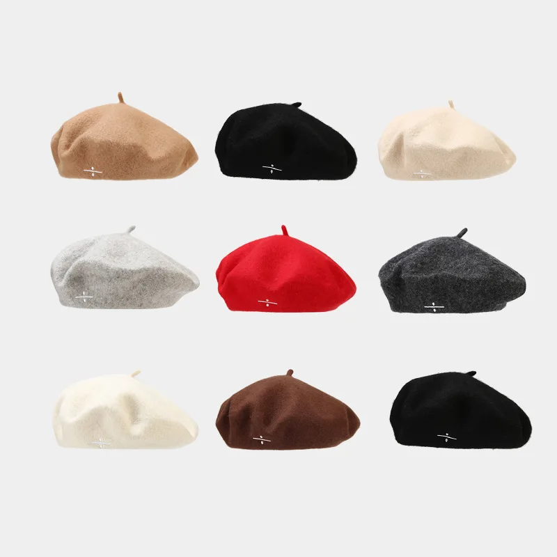 Fashion Deep Sea Small Except The Number Wool Beret three-dimensional Shape Hat Hat Women  Winter  Painters Hat Free Shipping