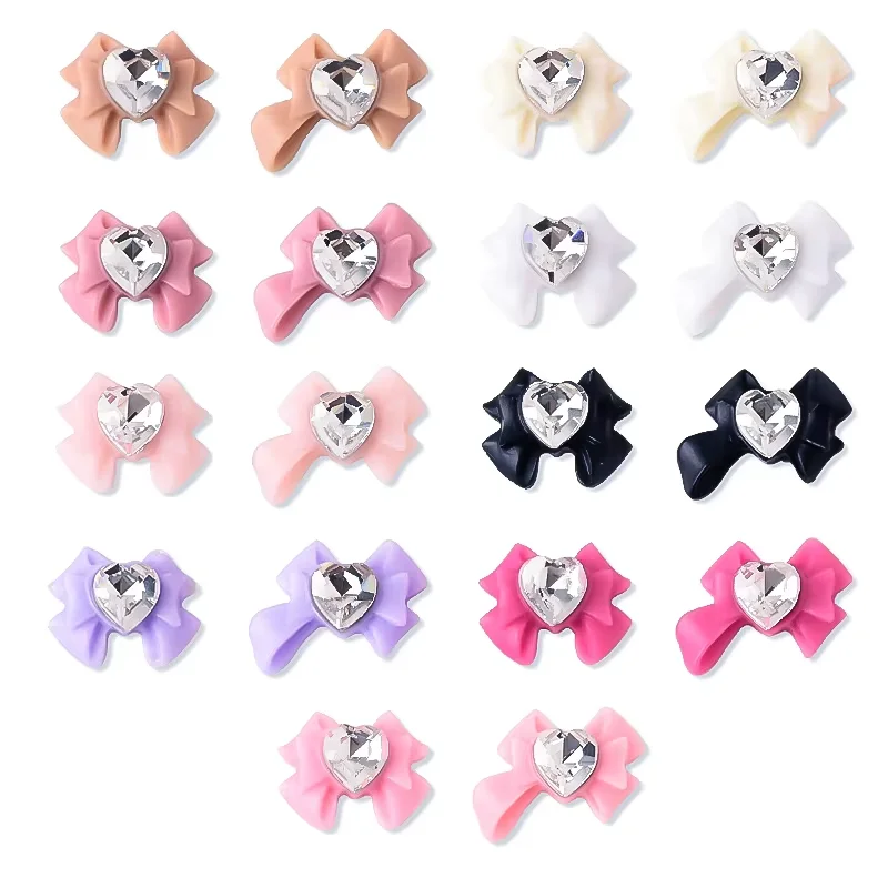 Kawaii 3D cristal arc Nail Art breloques décorations rose ruban arcs ballerine cravate bricolage manucure Salon ongles accessoires fournitures