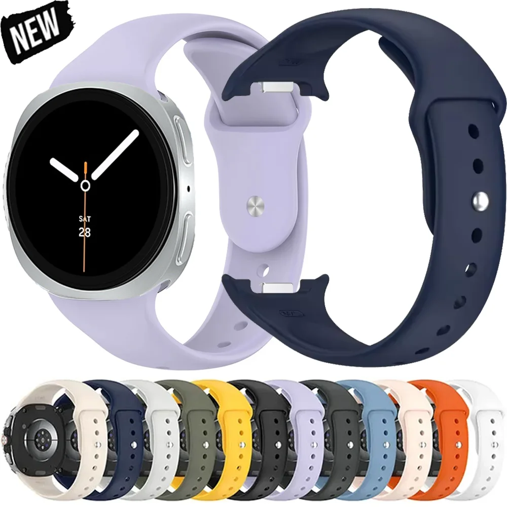 Weiches Silikonarmband für Samsung Galaxy Watch 8 40 mm 44 mm, keine Lücken, Armband, Armband Galaxy Watch 8 Classic 46 mm, Zubehörgürtel