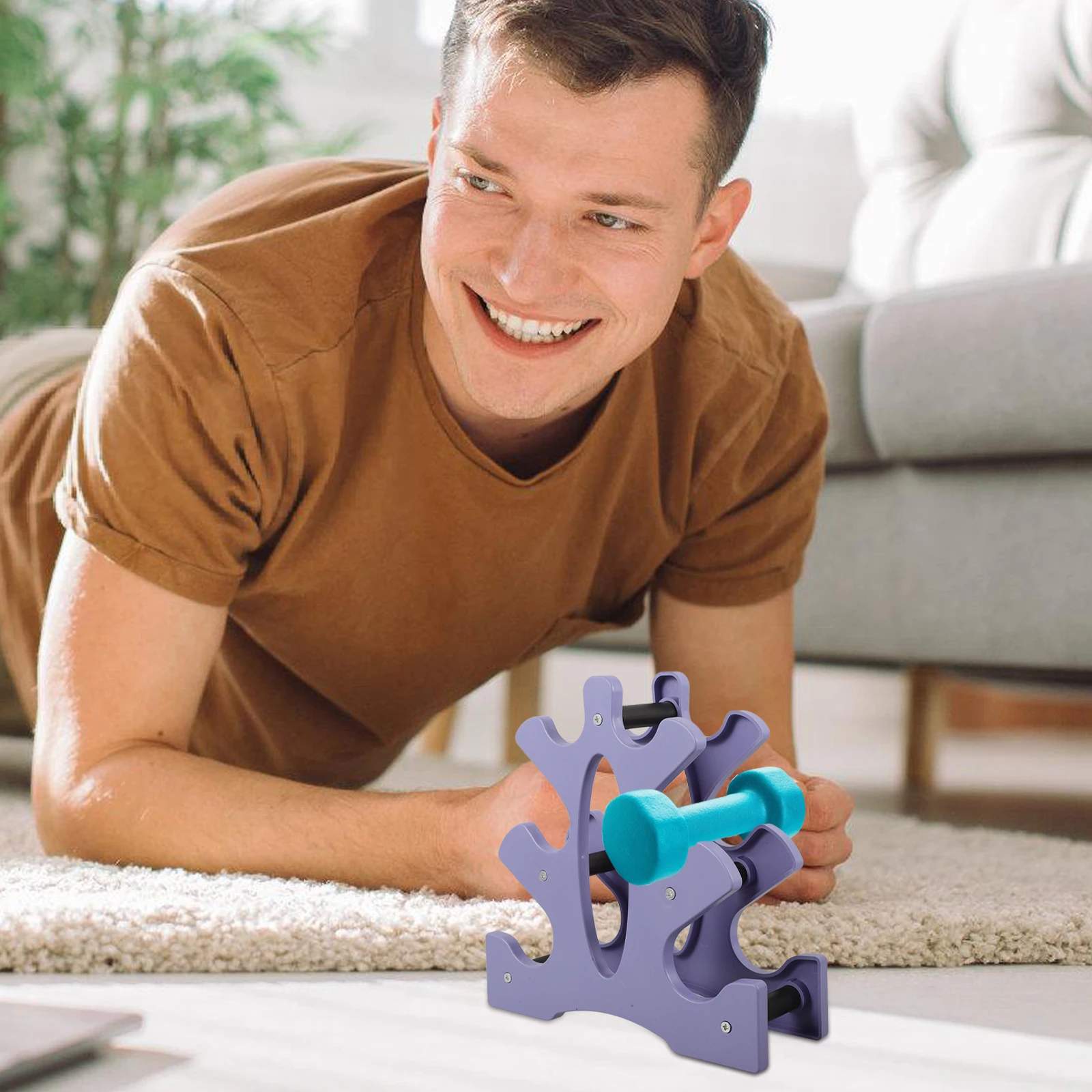 

2pcs Heavy Plastic Rack Weight Rack Compact Dumbbell Storage Stand For Home Gym Floor Bracket Dumbbell Organizer