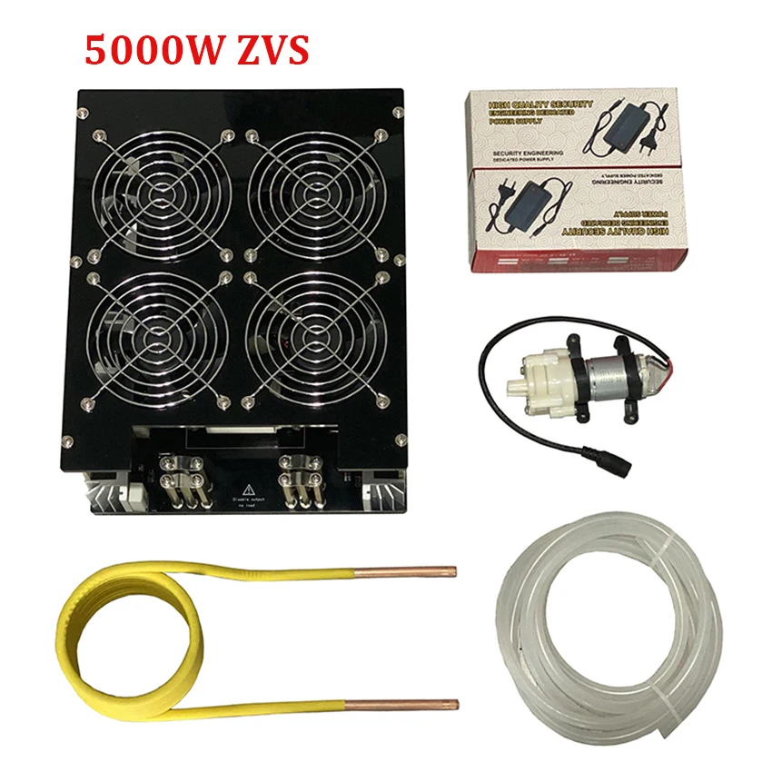 Módulo Aquecedor por Indução Zvs 5000w Placa Pcb de Aquecimento por Indução de Alta Frequência Metal Derretido Mais Bobina Mais Bomba
