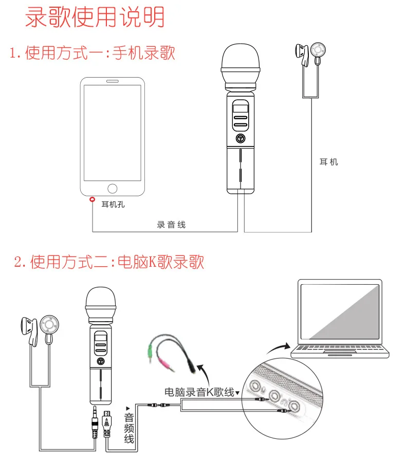 Wireless, microphone, dynamic, live microphone, home, mobile phone, Bluetooth Karaoke