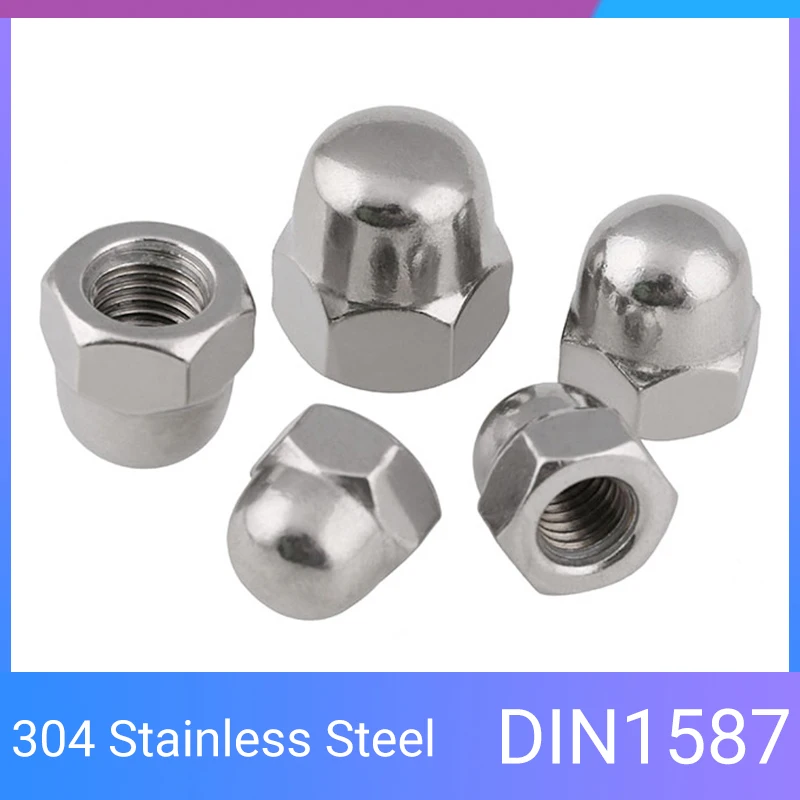 M3 M4 M5 M6 M8 M10 M12 304 A2-70 Stainless Steel Hex Hexagon Short Low Thin Cap Acorn Nut Cover Blind Nut DIN1587