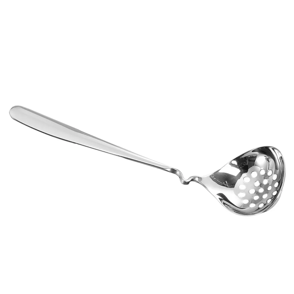 

1Pcs Stainless Steel Colander Spoon Heavy Duty Kitchen Scoop with Long Handle for Food Straining Hotpot Serving Ladle Rust