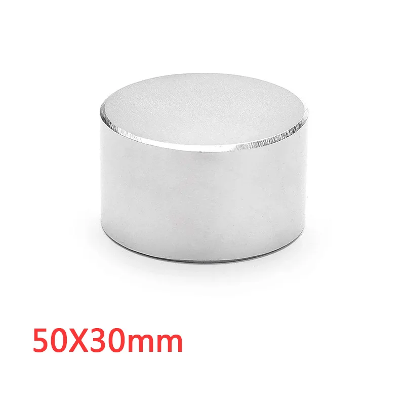 1PC 50x30mm duża gruba okrągły silne magnesy 50mm X 30mm stały tarcza z magnesem neodymowym 50x30mm N35 magnes ziem rzadkich 50*30mm