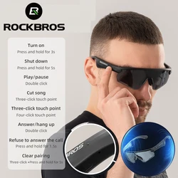 ROCKBROS Bluetooth Glasses Polarized Cycling Glasses UV400 Protect Phone Call MP3 120mAh Battery Bluetooth Sunglasses