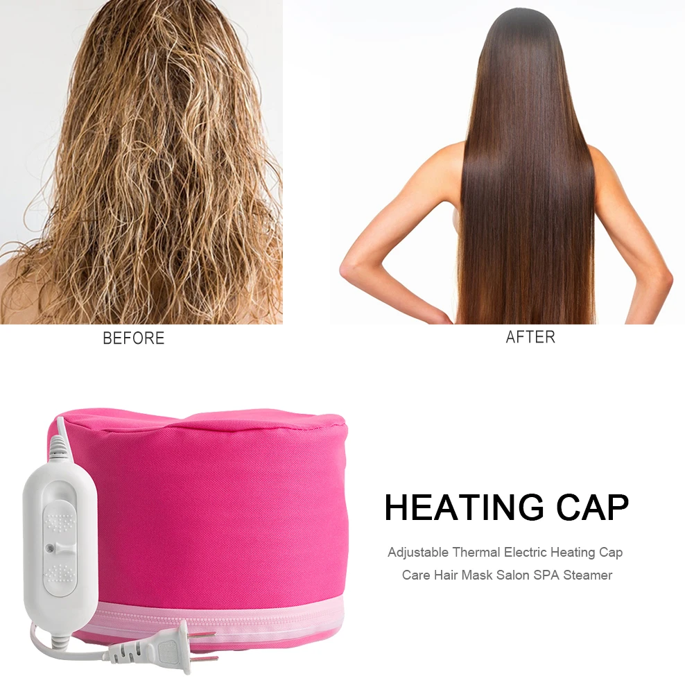 Gorro de vapor para el cabello, gorro eléctrico con Control de temperatura de 3 niveles, gorro térmico de 220V con protección inteligente, regalo para mujeres