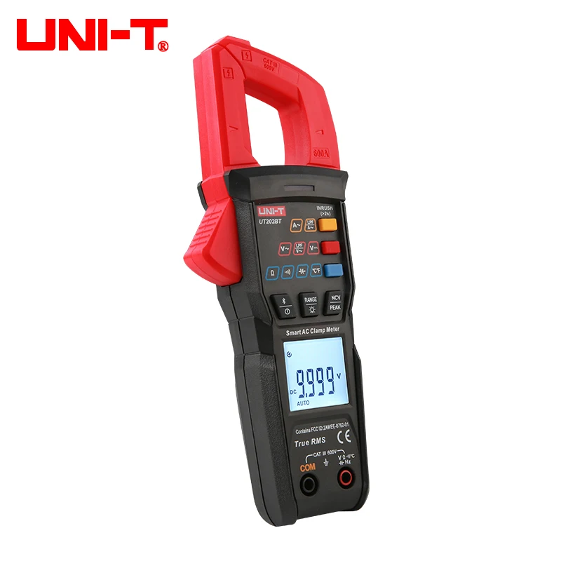 UNI-T New Digital Clamp Meter UT202S UT202BT Bluetooth Connection 600A AC/DC Current Voltage 9999 Counts TRMS NCV Ammeter Tester