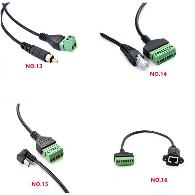 USB 2.0 Female B Micro usb mini usb Type-C Male to 5 Pin Female Bolt Screw Connector with Shield Terminal Plug Adapter Cable 1ft