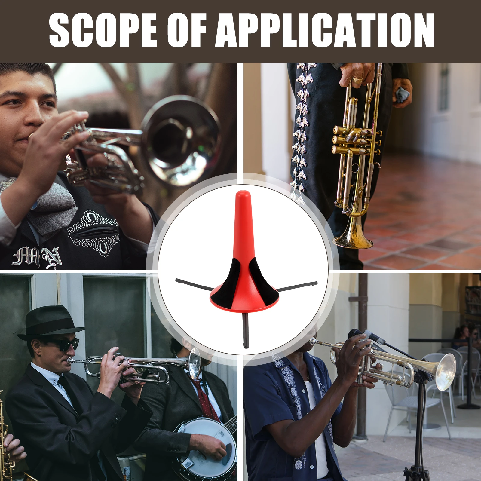 

Portable Metal Musical Instrument Stand for Clarinet Oboe Flute Durable Strong Design Indoors Outdoors Non Slip Three