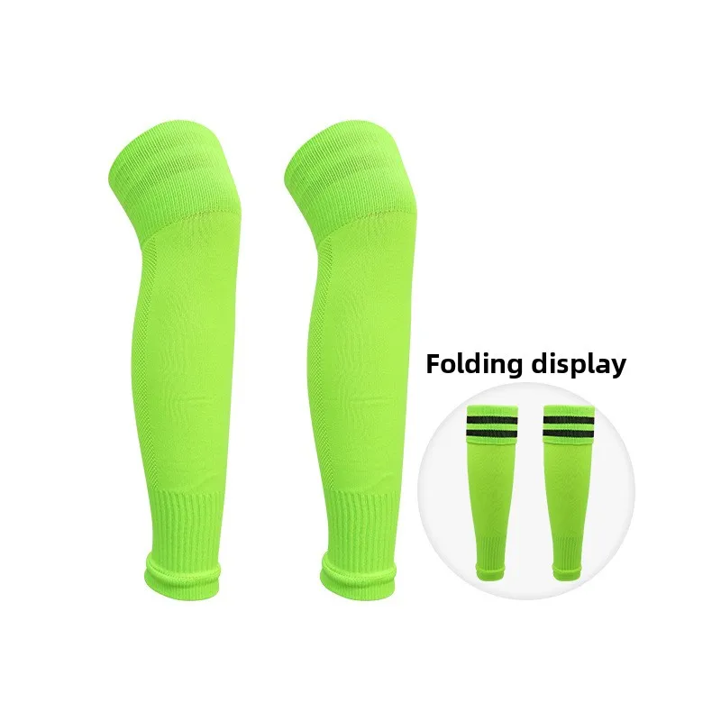 جوارب كرة قدم قابلة للتنفس فوق الركبة للبالغين والأطفال، واقيات أرجل أنبوبية طويلة بدون أكمام للقدم، واقيات قصبة الساق الرياضية #4