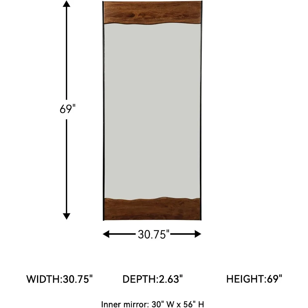 Design by Ashley Panchali Industrial Floor Mirror Brown & Black Large