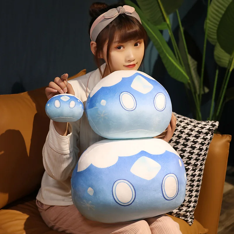 Kawaii Genshin Slime Pillow Genshin Impact Plush Cushion Cute Anime Game Stuffed Original God Cosplay Fans Peluche for Kid Gift