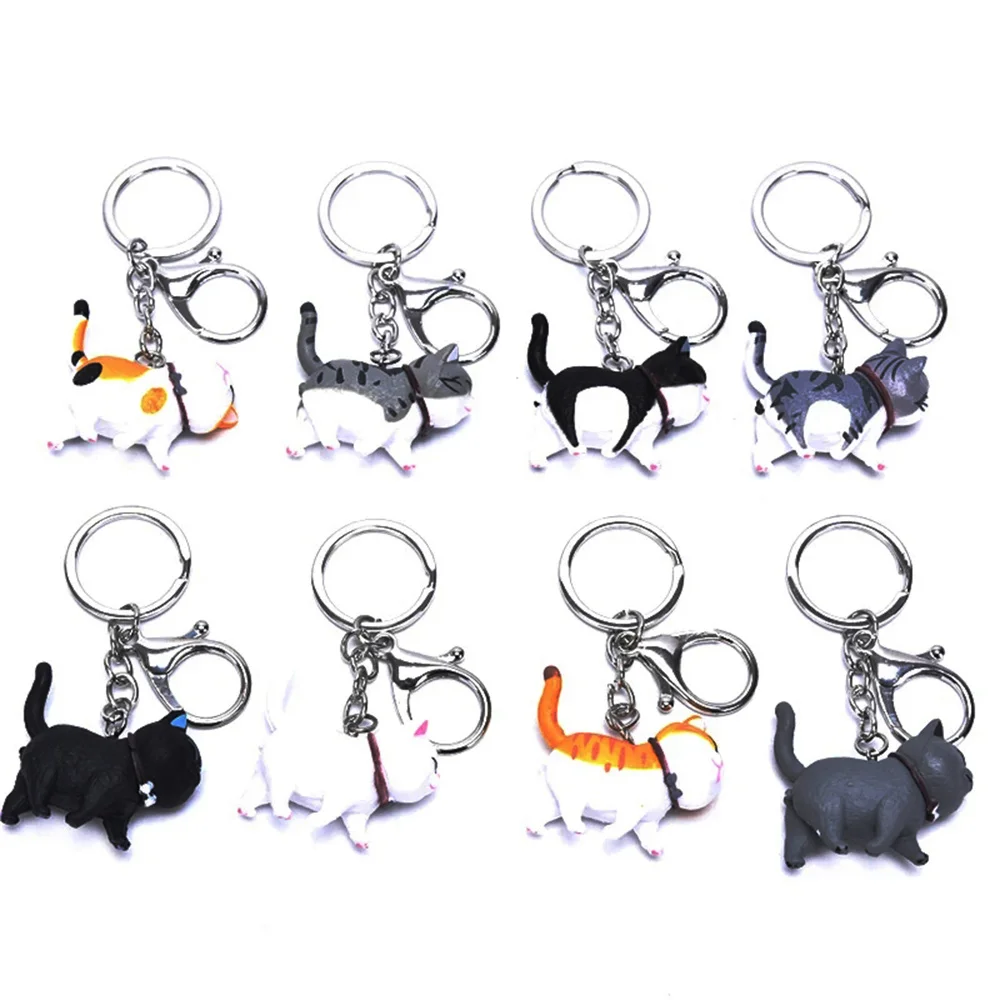 Porte-clés pendentif chat de dessin animé mignon, porte-clés chaton, porte-clés de sac de voiture, bijoux créatifs, cadeau de mode, tête de