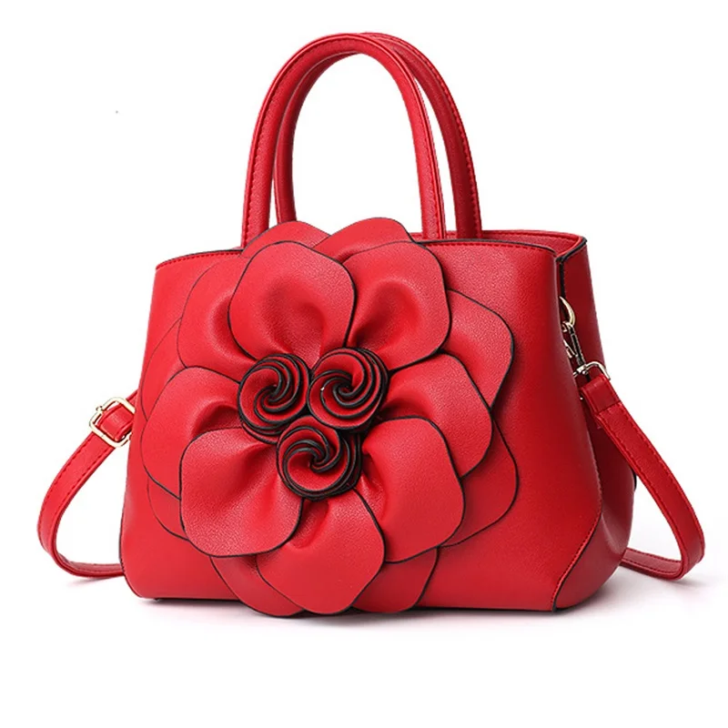 High Quality PU Leather Handbags For Women Bags Luxury Flower Designer Messenger Bags Female Large Capacity Crossbody Bag