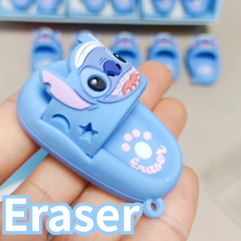 

2pcs Stitch Eraser Set Disney Cartoon Slipper Shape Eraser for Children Portable Mini Eraser Drawing Tools Student Stationery