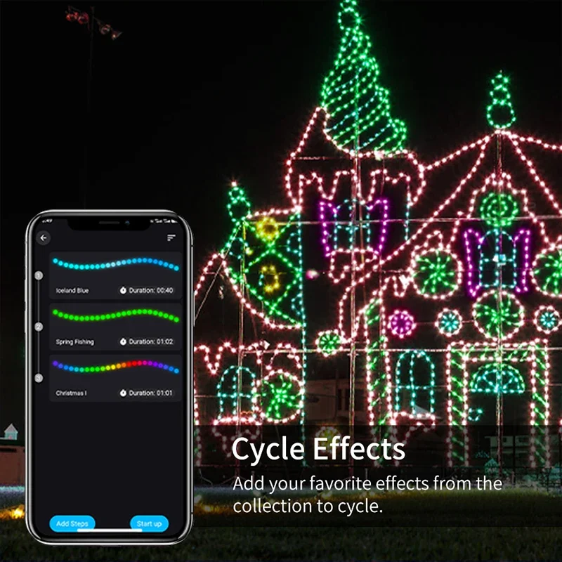 10M Christmas Lights Outdoor Decorations, USB Fairy String Lights Dreamcolor Waterproof LED String Timer Memory Function 5V USB