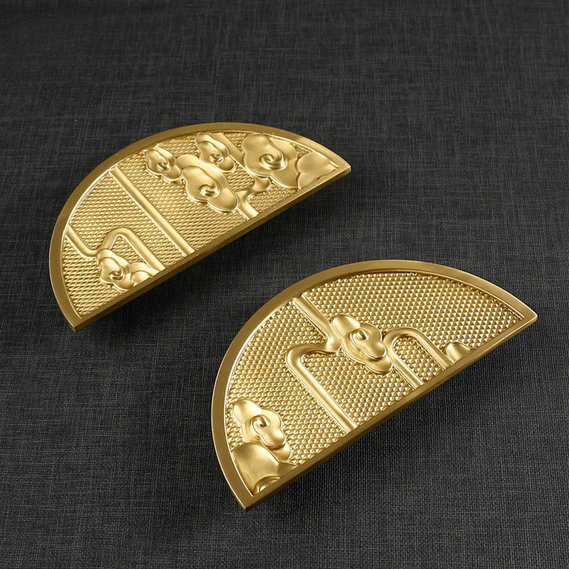 Luxury Brass Handle Cabinet Door Fashion Xiangyun Wardrobe Cabinet Drawer Pull Round Golden Copper Handles for Furniture