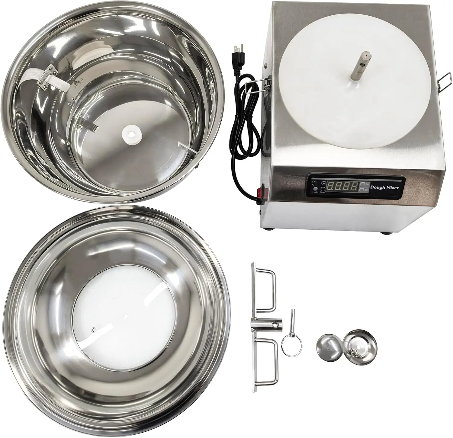 خلاط العجين وظيفة مزدوجة الفولاذ المقاوم للصدأ انفصال حوض آلة خلط العجين 8 كجم البيتزا الخبز الدقيق العجن 110 فولت