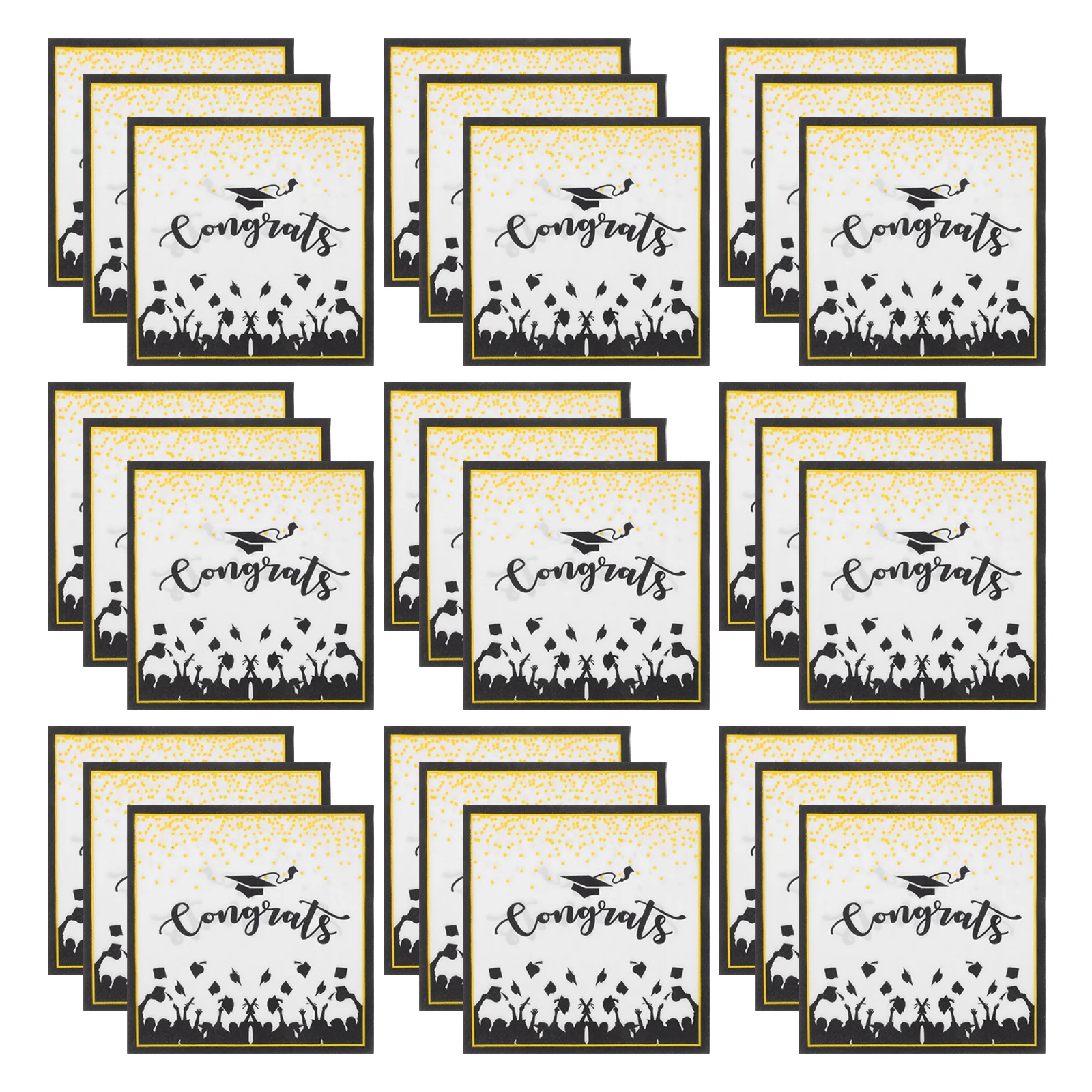 100 قطعة مناديل التخرج ورق حفلات سميك ماص فريد تصميم Mortarboard مناسب للاحتفالات التخرج أدوات المائدة