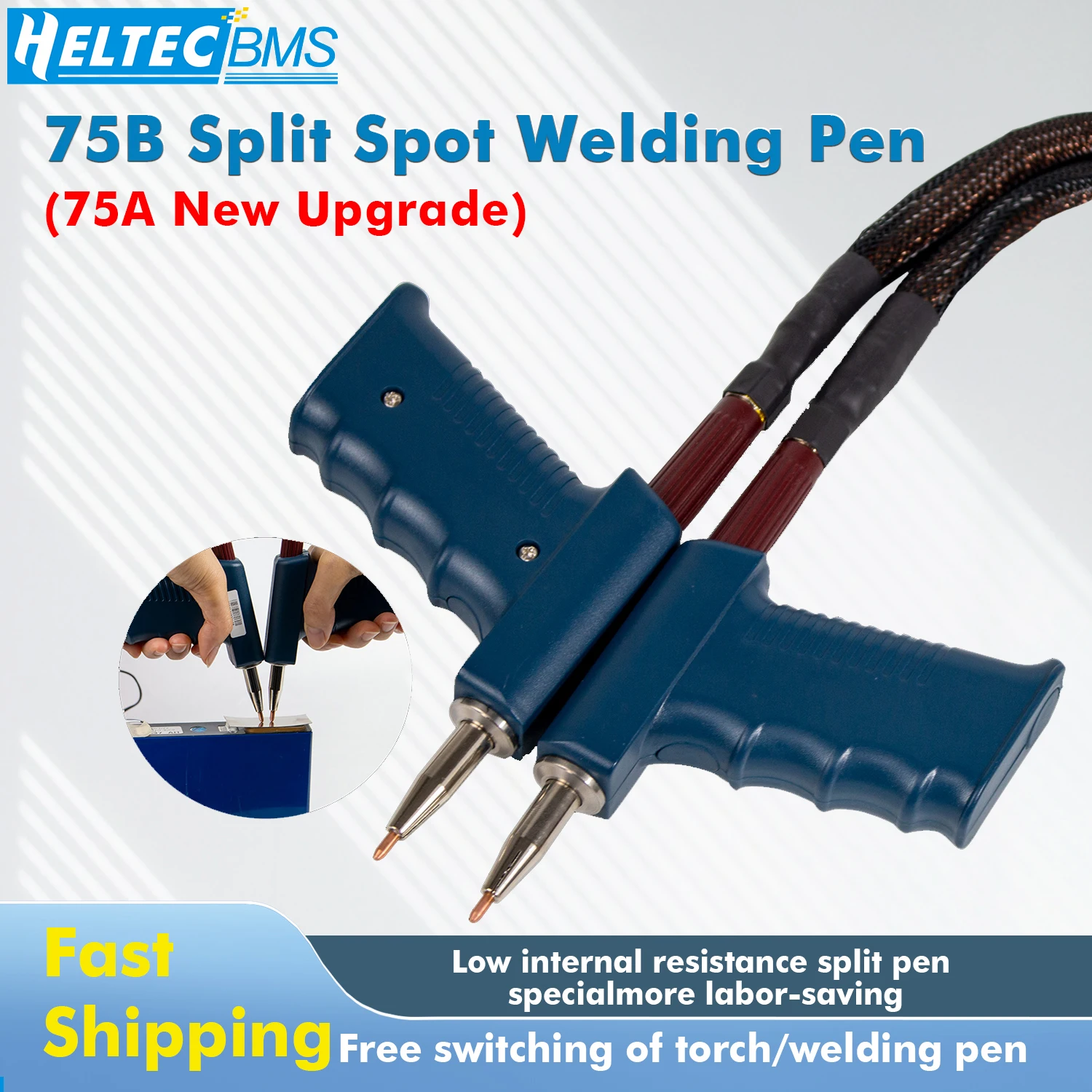 

Split spot welding pen S-75B metal welding 25/35/50mm ² Copper wire is suitable for lithium iron phosphate large cell batteries