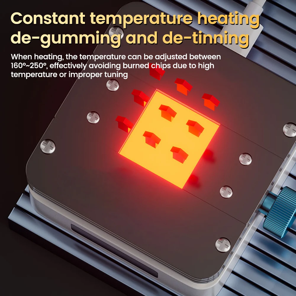 Piattaforma di riscaldamento con CPU IC e strumenti di rimozione della colla per la riparazione di preriscaldamento della stazione a temperatura