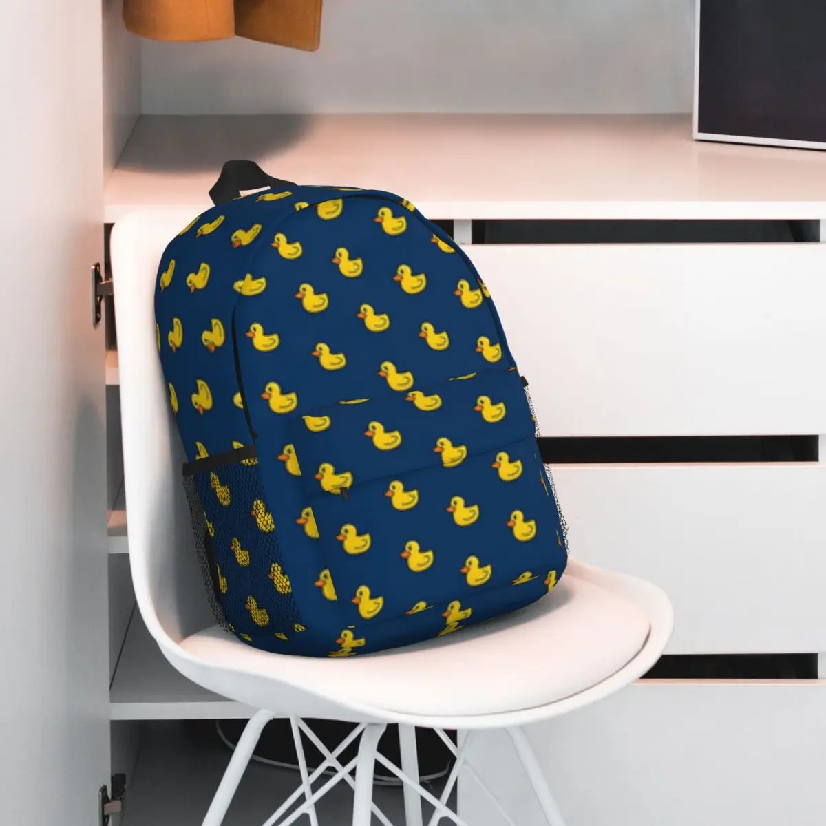 Sac à dos d'école de dessin animé de canard en caoutchouc pour filles et garçons, sac à dos étudiant de grande capacité, 15 po