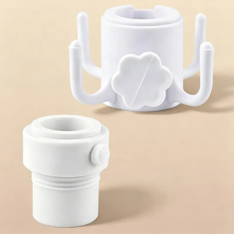 ABYN-Dual Size Fit Garden Courtyard Umbrella Stand Set-Plastic For 3.43/3.81Cm Poles