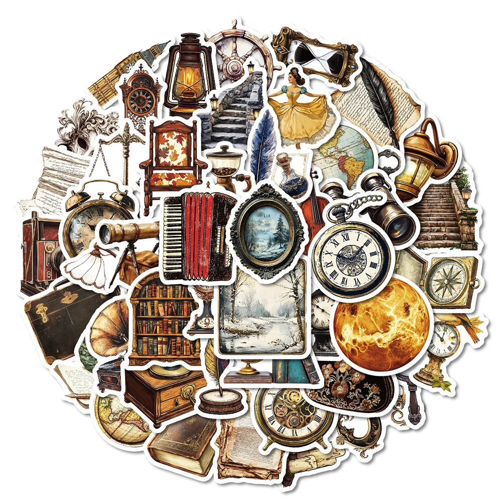 

10/30/50pcs INS Vintage European Art Graffiti Stickers Cartoon Decals DIY Suitcase Scrapbook Phone Sticker Decoration Supplies