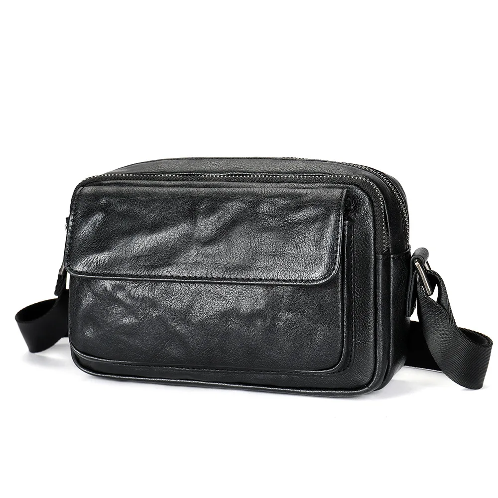 

Genuine Leather Men Shoulder Bags Casual Small Crossbody Handbags For Male Messenger Flap Sport Sling Purse Phone Clutch