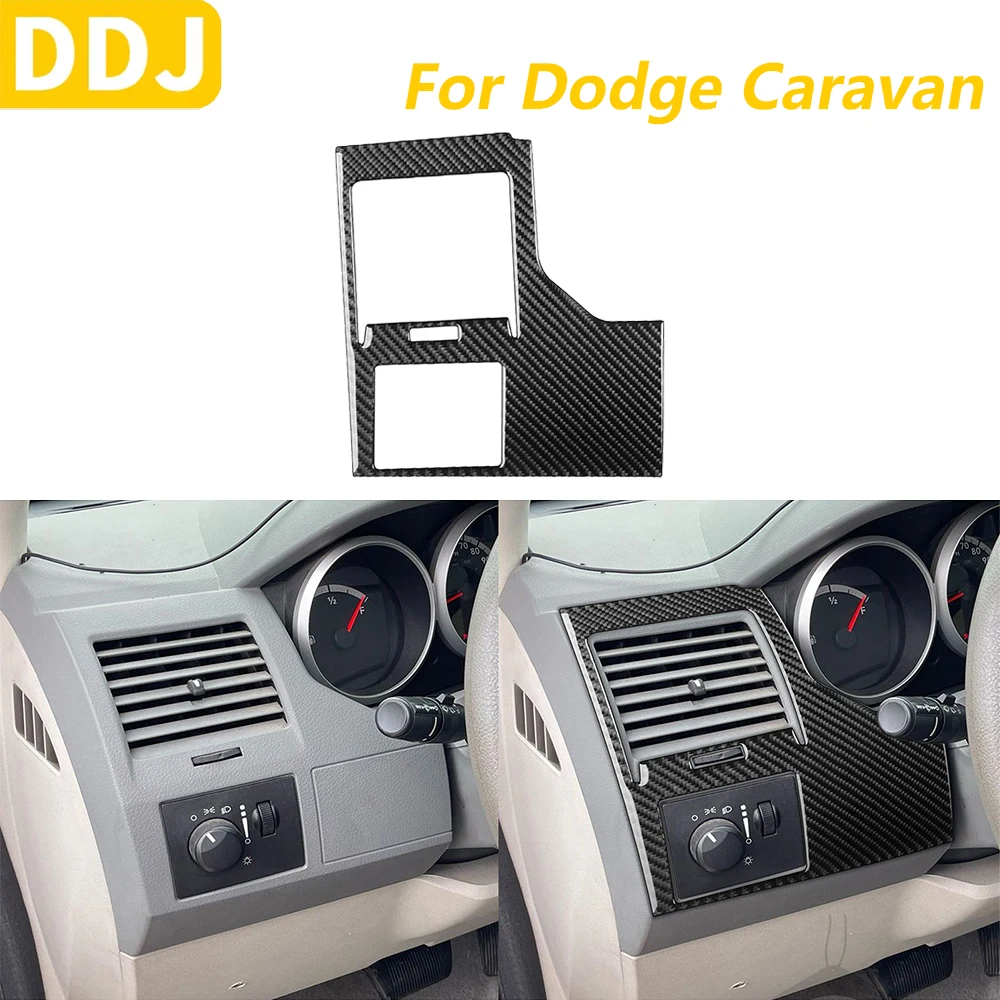 

For Dodge Caravan 2008-2010 Carbon Fiber Driver's Dashboard Air Conditioning Vent Outlet Panel Cover Car Accessories Sticker