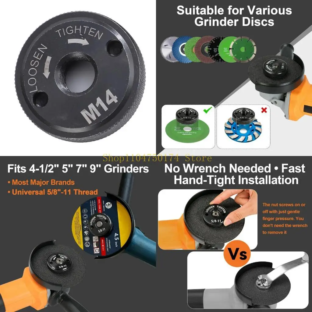 

Фланцевая гайка угловой шлифовальной машины M14, контргайка фланца с резьбой, угловой шлифовальный инструмент, лидер продаж