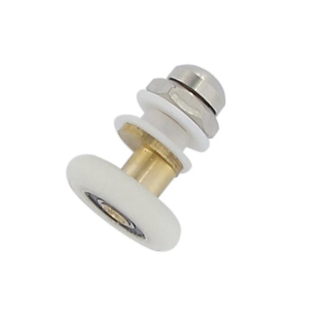 

6Pcs Replacement Bathroom Door Rollers 27Mm Wheel Size 31Mm Length Hard ABS Stainless Suitable for 6-8Mm Glass