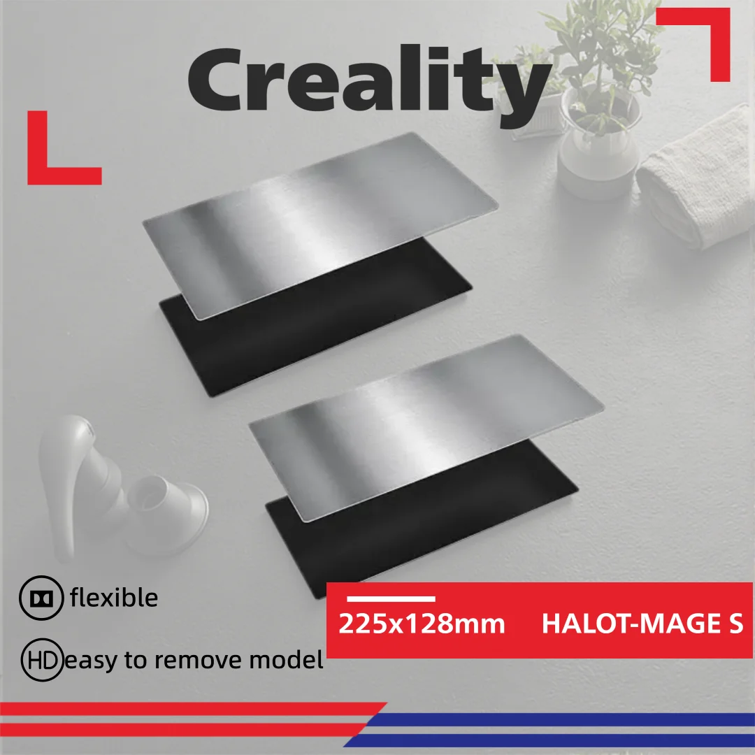 

ENERGETIC Creality Halot-Mage S Resin Parts 225x128mm Magnetic Build Plate Flexible Steel Sheet + Hot Bed Sticker