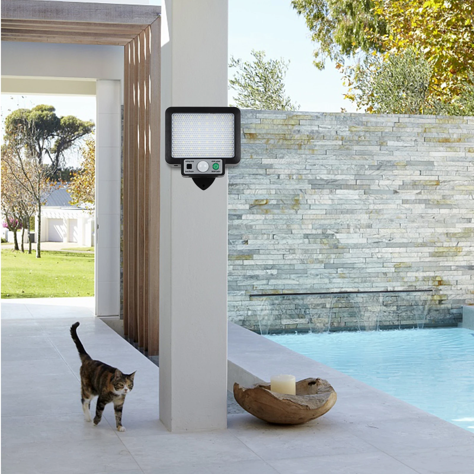 

Solar Induction Light Outdoor Villa Sensor Garden Wall Waterproof Lights Body Wall Lamp Solar Streetlight ABS Plastic Durable