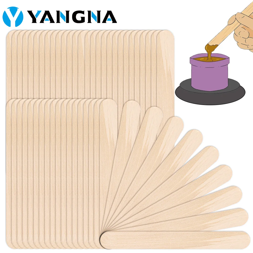 

10/50/100/200/300PCS Wooden Tongue Depressor Spatulas Wax Waxing Disposable Woman Body Hair Removal Sticks Tattoo Accessories