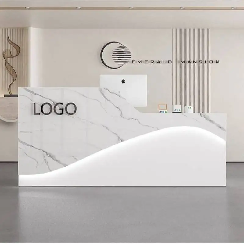 

Aesthetics Beauty Reception Desks Counter Drawers Office White Reception Desks Modern Luxury Empfangs Theke Office Furniture