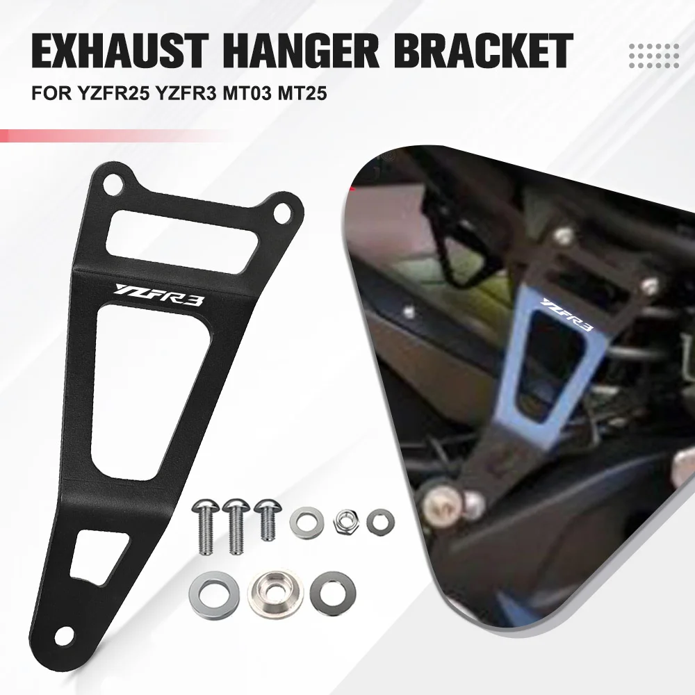 

Exhaust Hanger Holder Support YZF-R25 YZF-R3 MT-03 MT-25 Rear Footrest Blanking Plate Bracket For YAMAHA YZFR25 YZFR3 MT03 MT25