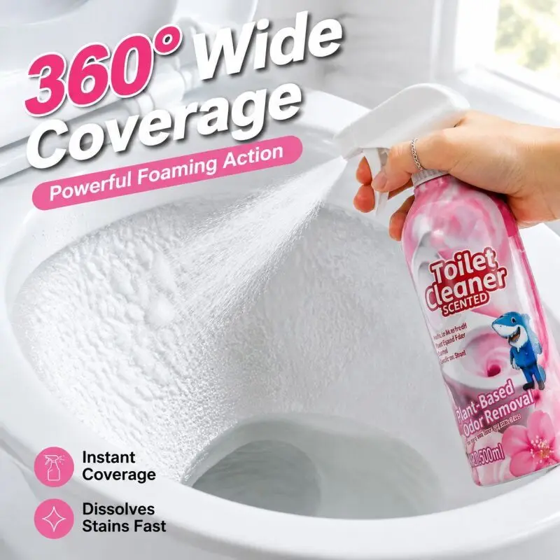 Multi-Purpose Toilet Cleaner Powerful Removes Stains Limescale Odor Deep Descaling Cleaning Spray Restore Shine For Bathroom