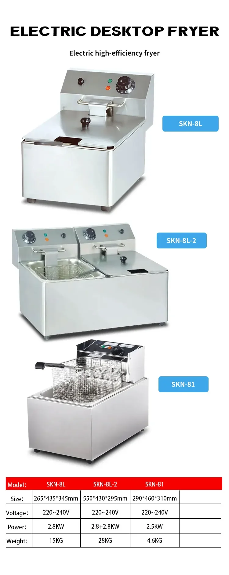 -Automatic Commercial Electric Deep Fryers With Timer Kitchen hotel Commercial Chicken turkey Potato Chips